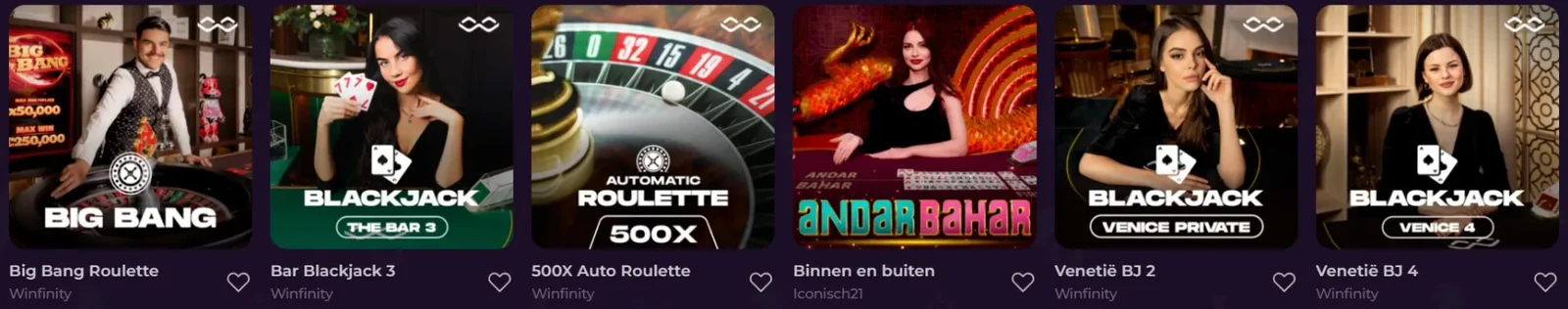 Live casinospellen bij Zumospin met roulette, blackjack en tafelspellen van verschillende spelaanbieders
